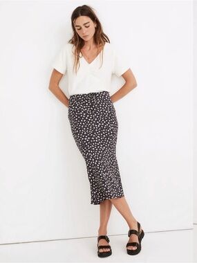 Madewell Drawstring Midi Slip Skirt